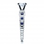  Platinum Blue Sapphires Engagement Ring - Vanna K - Side View -  100038 - Thumbnail