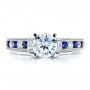  Platinum Blue Sapphires Engagement Ring - Vanna K - Top View -  100038 - Thumbnail