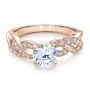 14k Rose Gold 14k Rose Gold Braided Pave Engagement Ring - Vanna K - Flat View -  100070 - Thumbnail