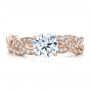 18k Rose Gold 18k Rose Gold Braided Pave Engagement Ring - Vanna K - Top View -  100070 - Thumbnail