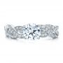 18k White Gold Braided Pave Engagement Ring - Vanna K - Top View -  100070 - Thumbnail