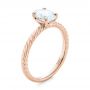 18k Rose Gold 18k Rose Gold Braided Solitaire Diamond Engagement Ring - Three-Quarter View -  104179 - Thumbnail