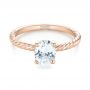 14k Rose Gold 14k Rose Gold Braided Solitaire Diamond Engagement Ring - Flat View -  104179 - Thumbnail