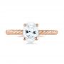 18k Rose Gold 18k Rose Gold Braided Solitaire Diamond Engagement Ring - Top View -  104179 - Thumbnail