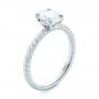 18k White Gold 18k White Gold Braided Solitaire Diamond Engagement Ring - Three-Quarter View -  104179 - Thumbnail