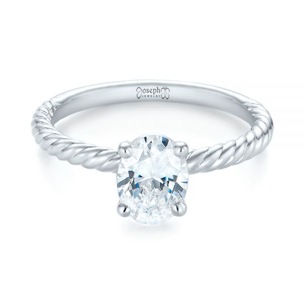  Platinum Platinum Braided Solitaire Diamond Engagement Ring - Flat View -  104179