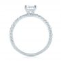 14k White Gold Braided Solitaire Diamond Engagement Ring - Front View -  104179 - Thumbnail