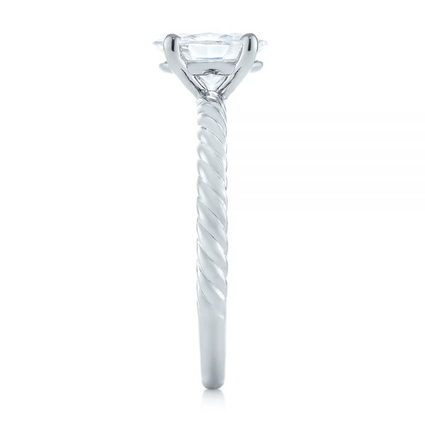  Platinum Platinum Braided Solitaire Diamond Engagement Ring - Side View -  104179