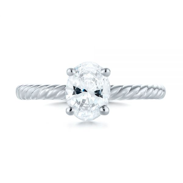  Platinum Platinum Braided Solitaire Diamond Engagement Ring - Top View -  104179