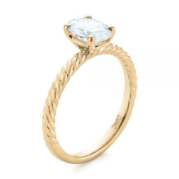 18k Yellow Gold 18k Yellow Gold Braided Solitaire Diamond Engagement Ring - Three-Quarter View -  104179