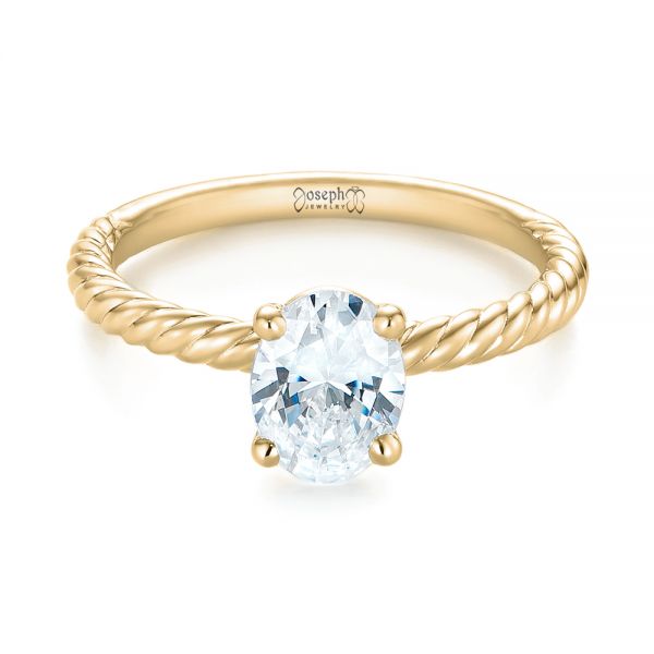 18k Yellow Gold 18k Yellow Gold Braided Solitaire Diamond Engagement Ring - Flat View -  104179