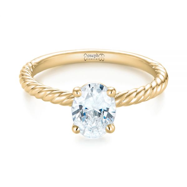 18k Yellow Gold 18k Yellow Gold Braided Solitaire Diamond Engagement Ring - Flat View - 104179