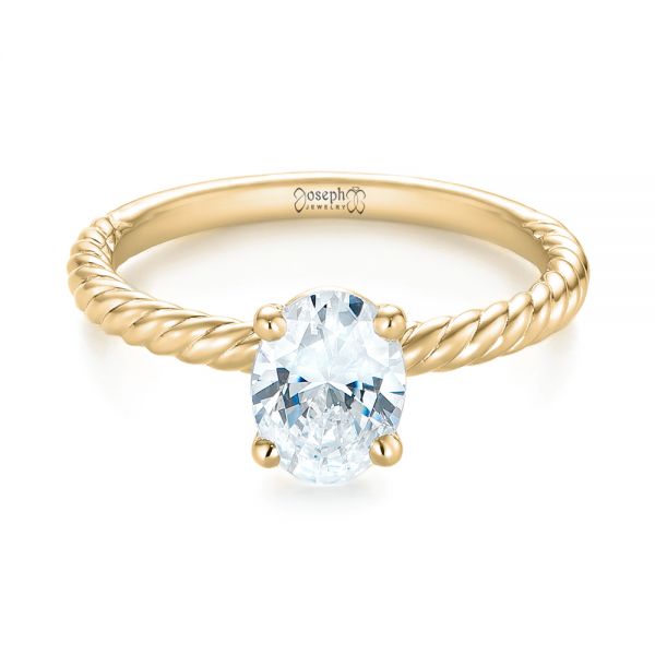 14k Yellow Gold 14k Yellow Gold Braided Solitaire Diamond Engagement Ring - Flat View -  104179