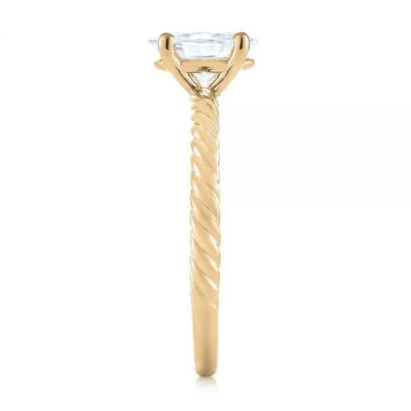 18k Yellow Gold 18k Yellow Gold Braided Solitaire Diamond Engagement Ring - Side View - 104179
