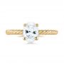 18k Yellow Gold 18k Yellow Gold Braided Solitaire Diamond Engagement Ring - Top View -  104179 - Thumbnail