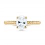 14k Yellow Gold 14k Yellow Gold Braided Solitaire Diamond Engagement Ring - Top View -  104179 - Thumbnail