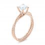 18k Rose Gold 18k Rose Gold Braided Women's Engagement Ring - Three-Quarter View -  103674 - Thumbnail