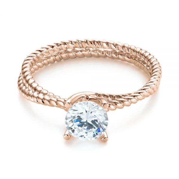 18k Rose Gold 18k Rose Gold Braided Women's Engagement Ring - Flat View - 103674