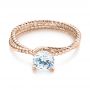 18k Rose Gold 18k Rose Gold Braided Women's Engagement Ring - Flat View -  103674 - Thumbnail