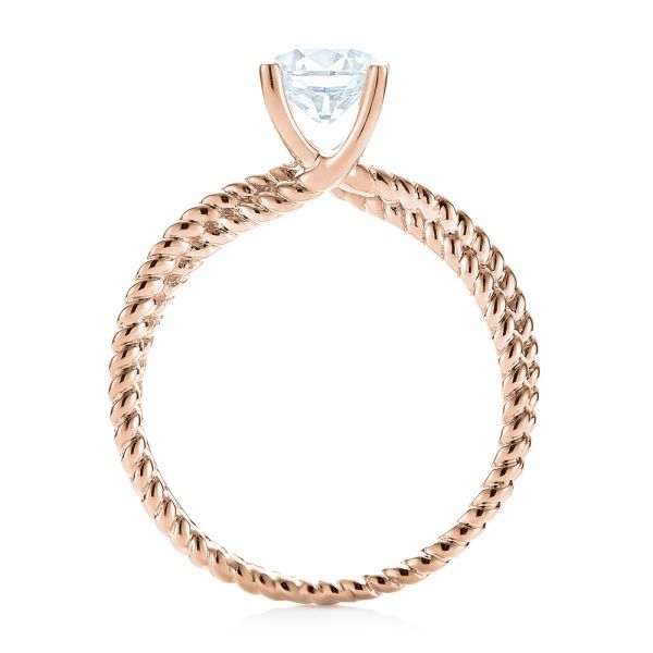 18k Rose Gold 18k Rose Gold Braided Women's Engagement Ring - Front View - 103674