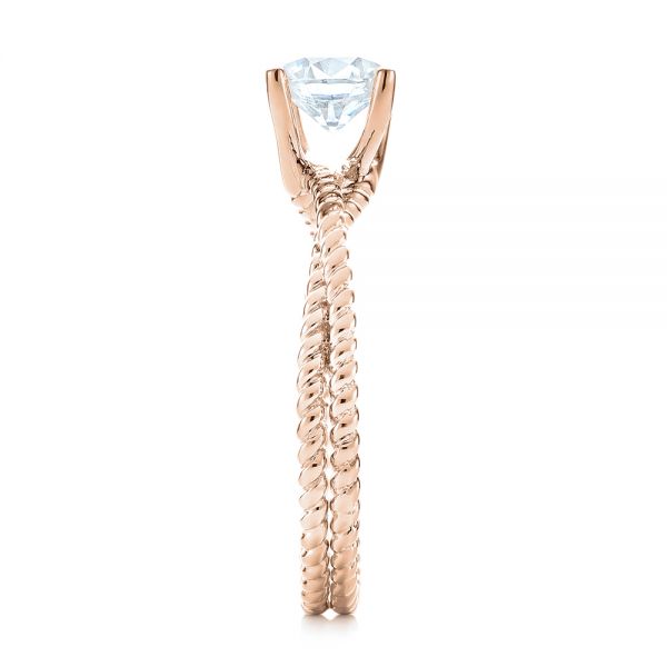 18k Rose Gold 18k Rose Gold Braided Women's Engagement Ring - Side View -  103674