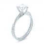 18k White Gold Braided Women's Engagement Ring - Three-Quarter View -  103674 - Thumbnail