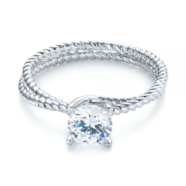 Platinum Platinum Braided Women's Engagement Ring - Flat View -  103674