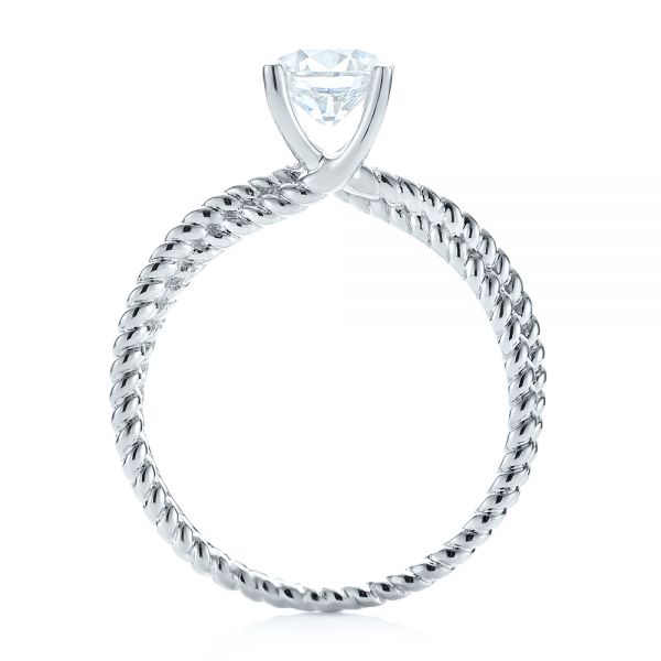 14k White Gold 14k White Gold Braided Women's Engagement Ring - Front View -  103674