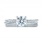 18k White Gold Braided Women's Engagement Ring - Top View -  103674 - Thumbnail