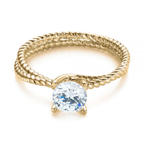 18K Yellow Gold Braided Women's Engagement Ring