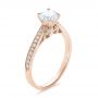 14k Rose Gold 14k Rose Gold Bright Cut Diamond Engagement Ring - Three-Quarter View -  100406 - Thumbnail