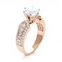 18k Rose Gold 18k Rose Gold Bright Cut Diamond Engagement Ring - Three-Quarter View -  1115 - Thumbnail