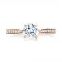 14k Rose Gold 14k Rose Gold Bright Cut Diamond Engagement Ring - Top View -  100406 - Thumbnail