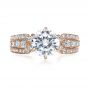 18k Rose Gold 18k Rose Gold Bright Cut Diamond Engagement Ring - Top View -  1115 - Thumbnail