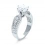 14k White Gold 14k White Gold Bright Cut Diamond Engagement Ring - Three-Quarter View -  1115 - Thumbnail