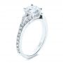 18k White Gold Bright Cut Diamond Engagement Ring - Three-Quarter View -  1239 - Thumbnail
