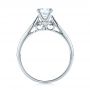 14k White Gold Bright Cut Diamond Engagement Ring - Front View -  100406 - Thumbnail
