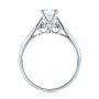 14k White Gold Bright Cut Diamond Engagement Ring - Front View -  100406 - Thumbnail