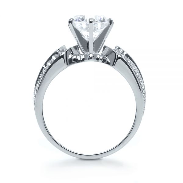 14k White Gold 14k White Gold Bright Cut Diamond Engagement Ring - Front View -  1115