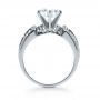 18k White Gold Bright Cut Diamond Engagement Ring - Front View -  1115 - Thumbnail