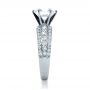 18k White Gold Bright Cut Diamond Engagement Ring - Side View -  1115 - Thumbnail