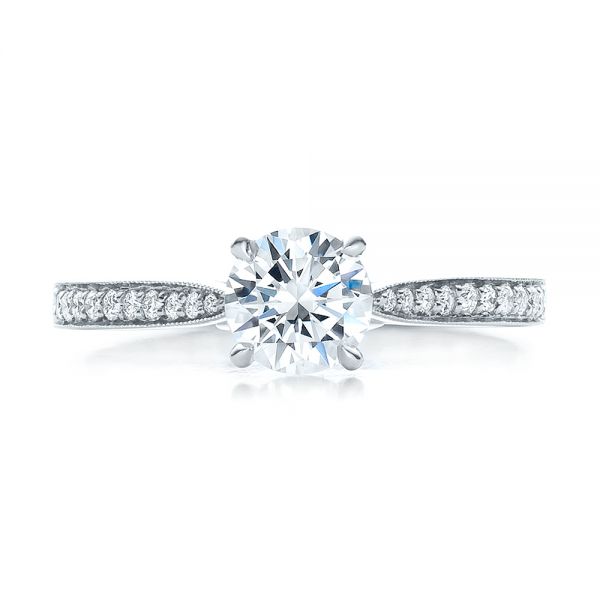 Bright Cut Diamond Engagement Ring - Image