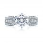 18k White Gold Bright Cut Diamond Engagement Ring - Top View -  1115 - Thumbnail