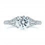 18k White Gold Bright Cut Diamond Engagement Ring - Top View -  1239 - Thumbnail