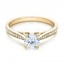 18k Yellow Gold 18k Yellow Gold Bright Cut Diamond Engagement Ring - Flat View -  100406 - Thumbnail