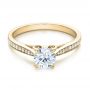 14k Yellow Gold 14k Yellow Gold Bright Cut Diamond Engagement Ring - Flat View -  100406 - Thumbnail