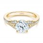 14k Yellow Gold 14k Yellow Gold Bright Cut Diamond Engagement Ring - Flat View -  1239 - Thumbnail