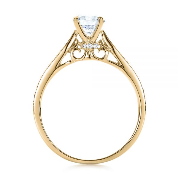 14k Yellow Gold 14k Yellow Gold Bright Cut Diamond Engagement Ring - Front View - 100406