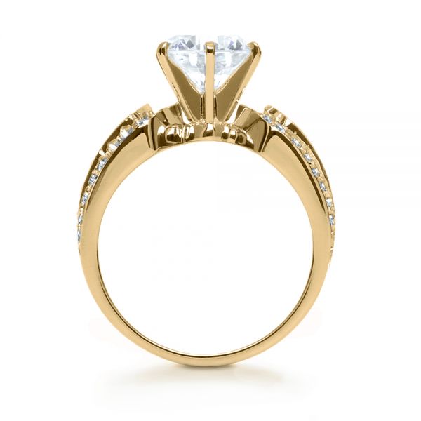 18k Yellow Gold 18k Yellow Gold Bright Cut Diamond Engagement Ring - Front View -  1115