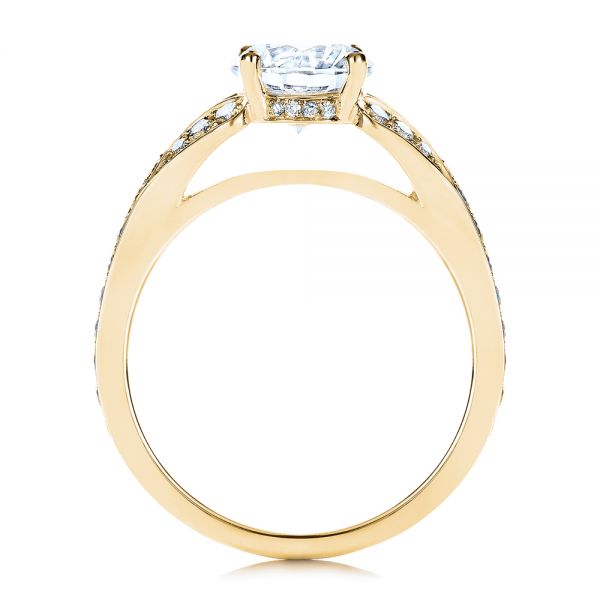 14k Yellow Gold 14k Yellow Gold Bright Cut Diamond Engagement Ring - Front View -  1239